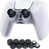 MMOBIEL Silicone Anti-Slip Thumb Grips Cat Paw Print voor PS5 DualSense Controller - Wit