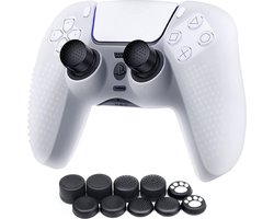 MMOBIEL Silicone Anti-Slip Thumb Grips Cat Paw Print voor PS5 DualSense Controller - Wit Image