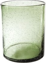 Windlicht - Tafellamp - Kaarsenhouder - Lantaarn - Groen Cilindrisch Glas - 16x16x20cm