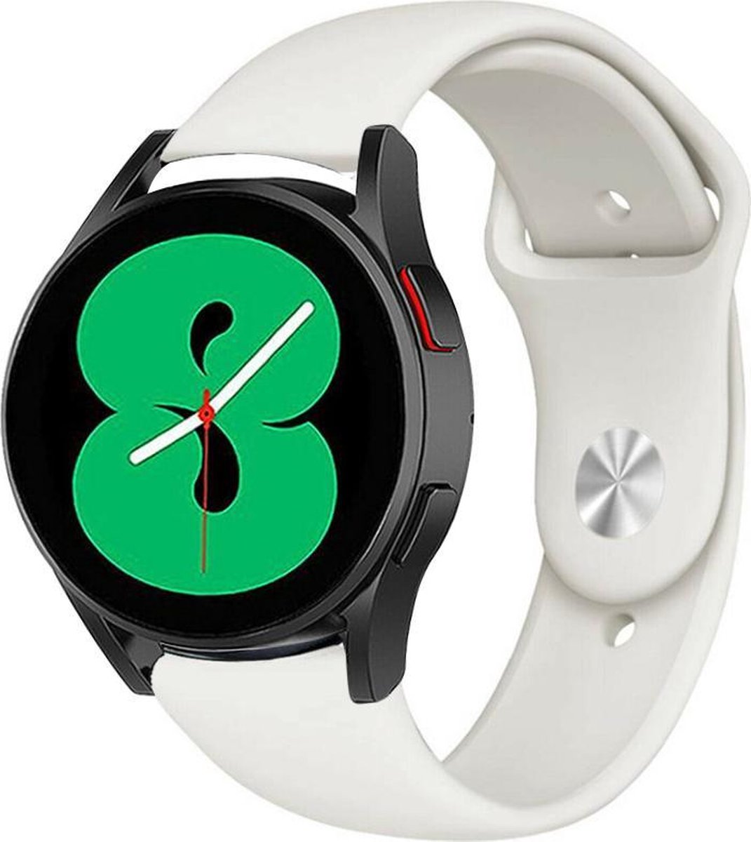 Strap-it Sport horlogebandje - geschikt voor Samsung Galaxy Watch 7 (40 & 44mm) / Galaxy Watch 6 (Classic) / Galaxy Watch 5 / Watch 5 Pro / Watch 4 / 4 Classic / Watch FE - sport siliconen bandje voor Galaxy Watch 4-5-6 alle varianten - wit