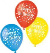 ballon Happy Birthday 22,8 cm latex 6 stuks