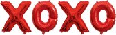 folieballonen Xoxo 40 cm rood 4 stuks