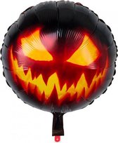 feestballon Creepy Pumpkin 20 cm alu/nylon zwart/oranje