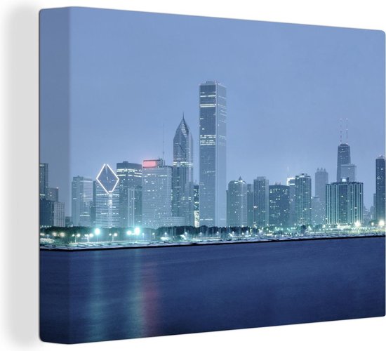 Peinture sur toile Chicago - Skyline - Amérique - 120x90 cm - Décoration murale