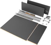 Emuca Set lade Vertex voor keuken of bad inclusief panelen, zacht sluiten, 500x178mm, module 450mm, staal, antracietgrijs