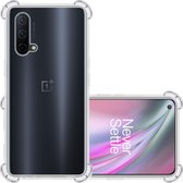 Hoes Geschikt voor OnePlus Nord CE Hoesje Siliconen Cover Shock Proof Back Case Shockproof Hoes - Transparant