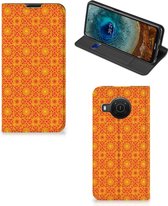 Telefoonhoesje Nokia X20 | X10 Wallet Case Batik Orange