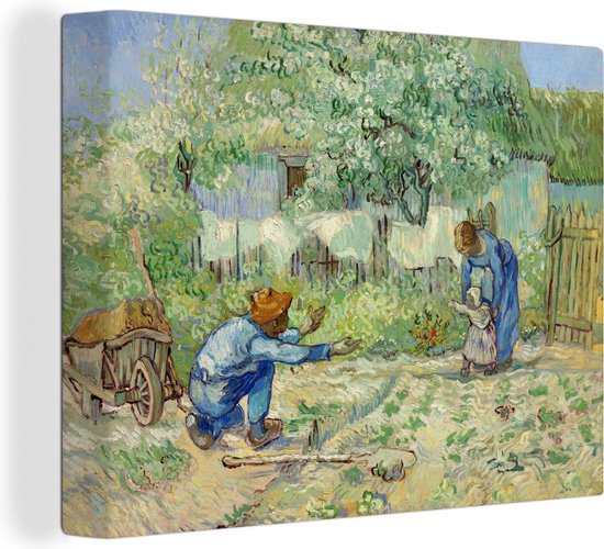 Canvas Schilderij Eerste stapjes - Vincent van Gogh - 120x90 cm -  Wanddecoratie | bol.com