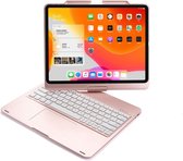 CaseBoutique Bluetooth Keyboard Case met Muis Trackpad en 360 graden scharnier - Compatible met iPad Pro 12.9" (3e/4e/5e/6e generatie) - QWERTY indeling - Roze