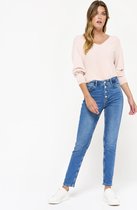 LOLALIZA Slim jeans met hoge taille - Blauw - Maat 40