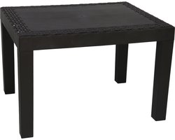 Tuintafel MINI Jack - bijzettafel 59 X 46 Cm - hoogte 40cm - Antraciet - voor buiten - Rotan Look