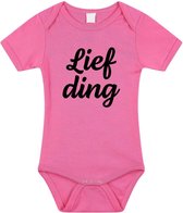 Lief ding tekst baby rompertje roze meisjes - Kraamcadeau - Babykleding 56 (1-2 maanden)