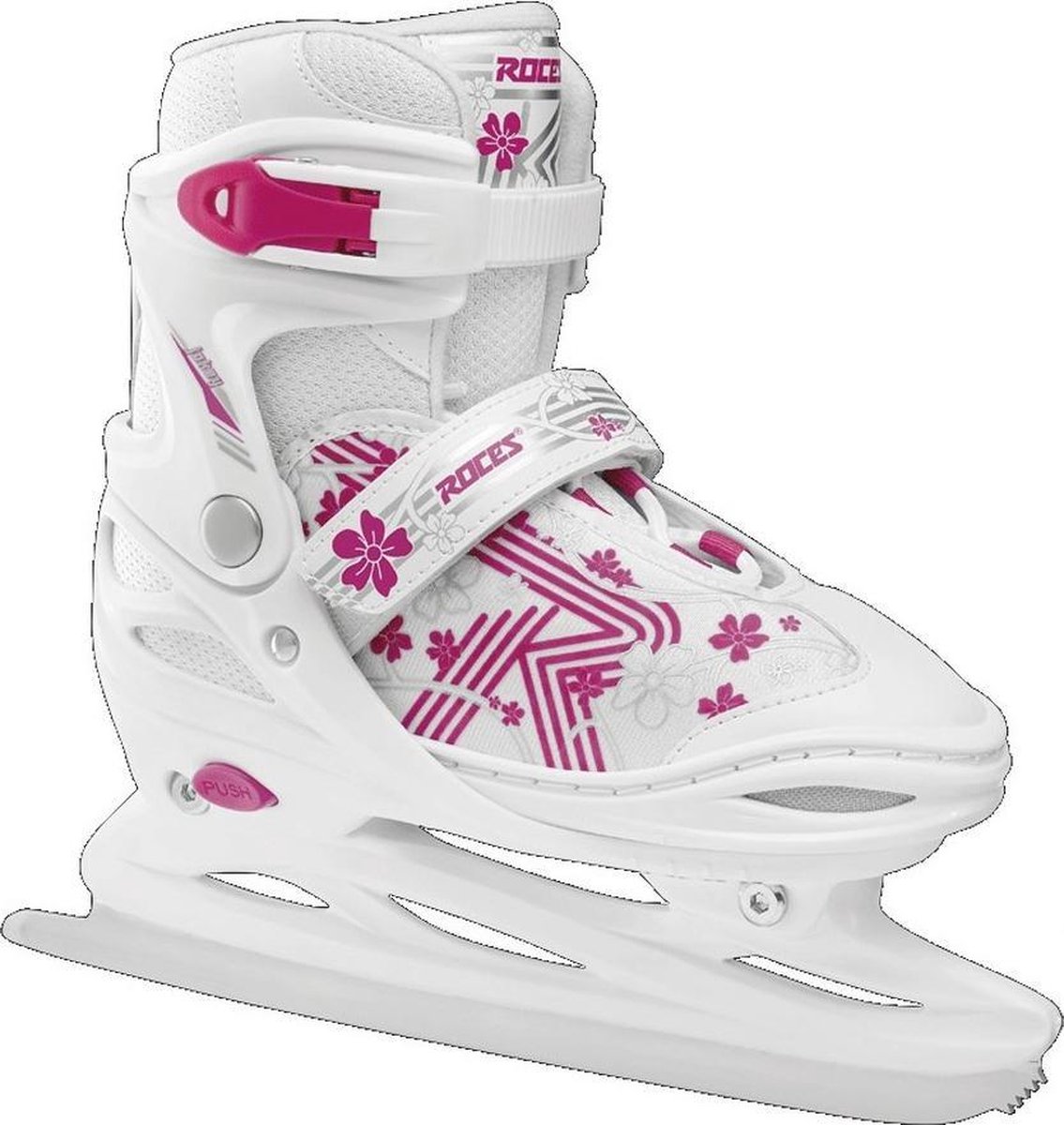Roces - Jokey Ice 3.0 - IJshockeyschaatsen - Schaatsen Kinderen - Wit Roze - Verstelbaar 4 Maten & Comfort Warmvoering - Maat 30-33