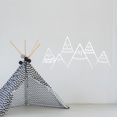 Muursticker Montagnes - Wit - 120 x 57 cm - Muursticker4Sale