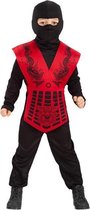 Carnival Toys Verkleedkostuum Ninja Junior Polyester Zwart/rood Mt 128/134