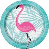 feestborden flamingo 17,8 cm 8 stuks