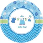 feestborden babyshower jongens 18 cm 8 stuks