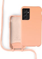 Silicone case met koord voor Samsung - oranje