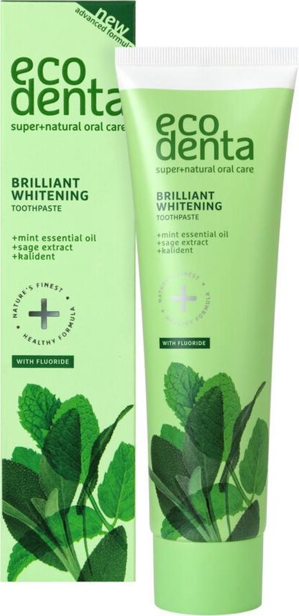 Ecodenta Brilliant Whitening Muntolie & Salie-extract Tandpasta - 100 ml