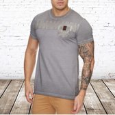 Heren t-shirt violento zacht bruin -Violento-M-t-shirts heren