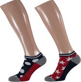 sokken Fashion Sport katoen blauw/rood maat 42/47