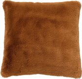 Dutch Decor ZAYA - Kussenhoes unikleur 60x60 cm - Tobacco Brown - bruin - superzacht - met rits