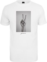 Urban Classics Heren Tshirt -XS- Peace Sign Wit