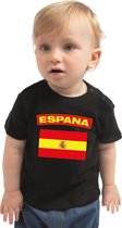 Espana baby shirt met vlag zwart jongens en meisjes - Kraamcadeau - Babykleding - Spanje landen t-shirt 74 (5-9 maanden)