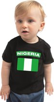 Nigeria baby shirt met vlag zwart jongens en meisjes - Kraamcadeau - Babykleding - Nigeria landen t-shirt 74 (5-9 maanden)