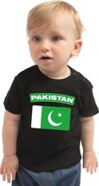 Pakistan baby shirt met vlag zwart jongens en meisjes - Kraamcadeau - Babykleding - Pakistan landen t-shirt 80 (7-12 maanden)