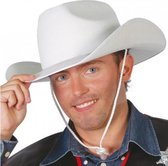 2x stuks witte cowboyhoed voor volwassenen - Carnaval verkleed hoeden