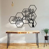 Metalen Wanddecoratie - Hexagon Tree - 107x85 cm (Metaal Hexagon Boom Schilderij)
