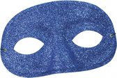 verkleedmasker Glitter dames blauw one size