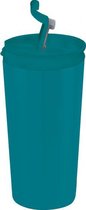 thermosbeker dubbelwandig 350 ml RVS turquoise