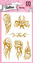 plaktattoos Tribal 10 x 19 cm papier goud 6-delig