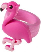 flamingo ring meisjes 4 x 3 cm roze