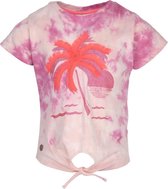 J&JOY - T-Shirt Meisjes 06 Sydney Pink Tie And Dye With Palm