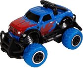 mini-monstertruck RC Big Wheel 13 cm blauw 2-delig