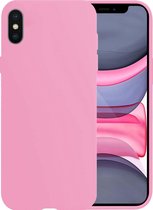 Hoes voor iPhone X Hoesje Siliconen - Hoes voor iPhone X Case - Roze