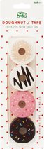 decoratietape donut 2,3 cm papier wit/roze 4 stuks