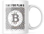 Crypto Mok met tekst: Time for plan B - Bitcoin! | Grappige mok | Grappige Cadeaus