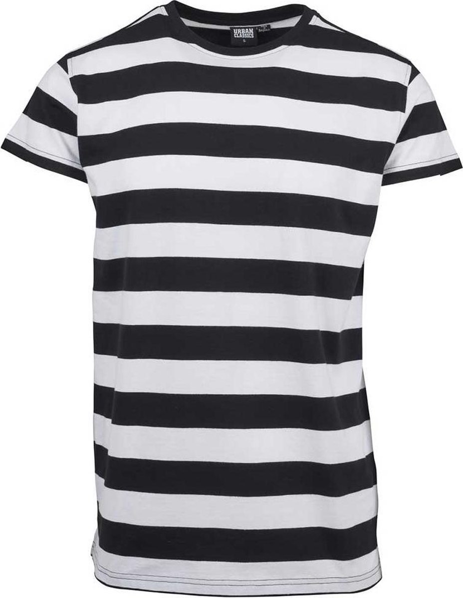 Urban Classics Block Stripe Heren T-shirt M Zwart