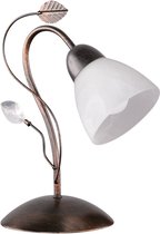 LED Bureaulamp - Tafelverlichting - Torna Trada - E14 Fitting - Rond - Antiek Roestkleur - Aluminium