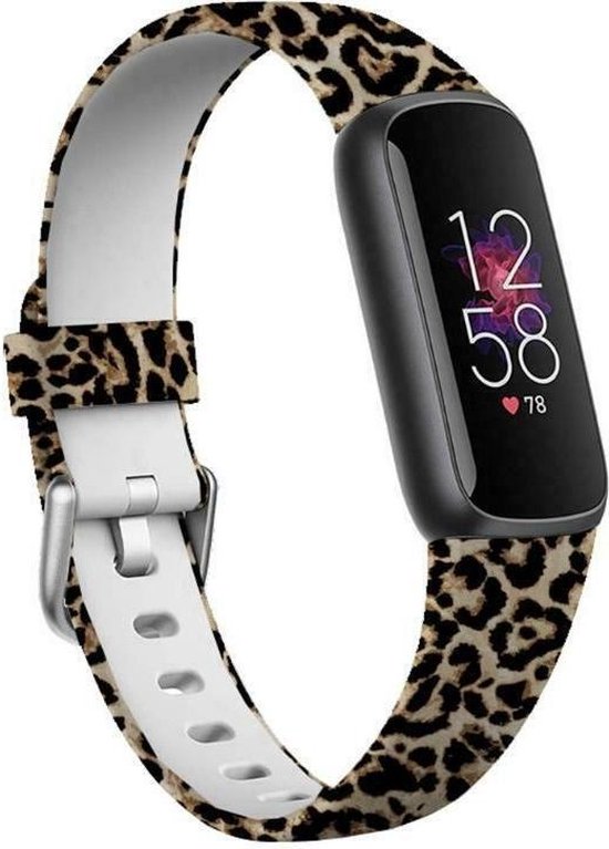 Strap-it Lucky Leopard Fitbit Luxe siliconen bandje