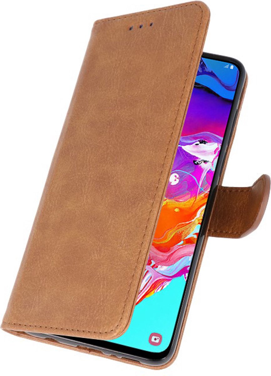 Hoesje Geschikt voor Samsung Galaxy A11 - Kaarthouder Book Case Telefoonhoesje - Bruin