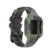 Voor Garmin Vivofit JR3 siliconen print vervangende horlogeband (camouflage groen)