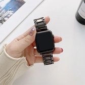 Vijf kralen keramische stalen vervangende horlogebanden voor Apple Watch Series 6 & SE & 5 & 4 44 mm / 3 & 2 & 1 42 mm (zwart)