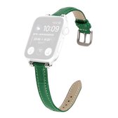 Bamboe Joint met Kralen Lederen Vervangende Band Horlogeband Voor Apple Watch Series 6 & SE & 5 & 4 40mm/3 & 2 & 1 38mm (Groen)