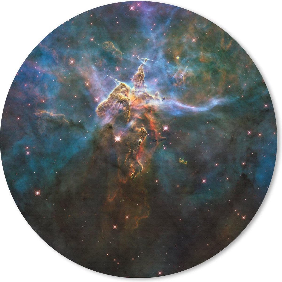 Muismat rond 30x30 cm - Mousepad Galaxy - Sterren - Kleuren - Ronde muismatten