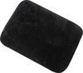 MSV Badkamerkleedje/badmat tapijt - voor de vloer - zwart - 50 x 70 cm - Microfibre - langharig